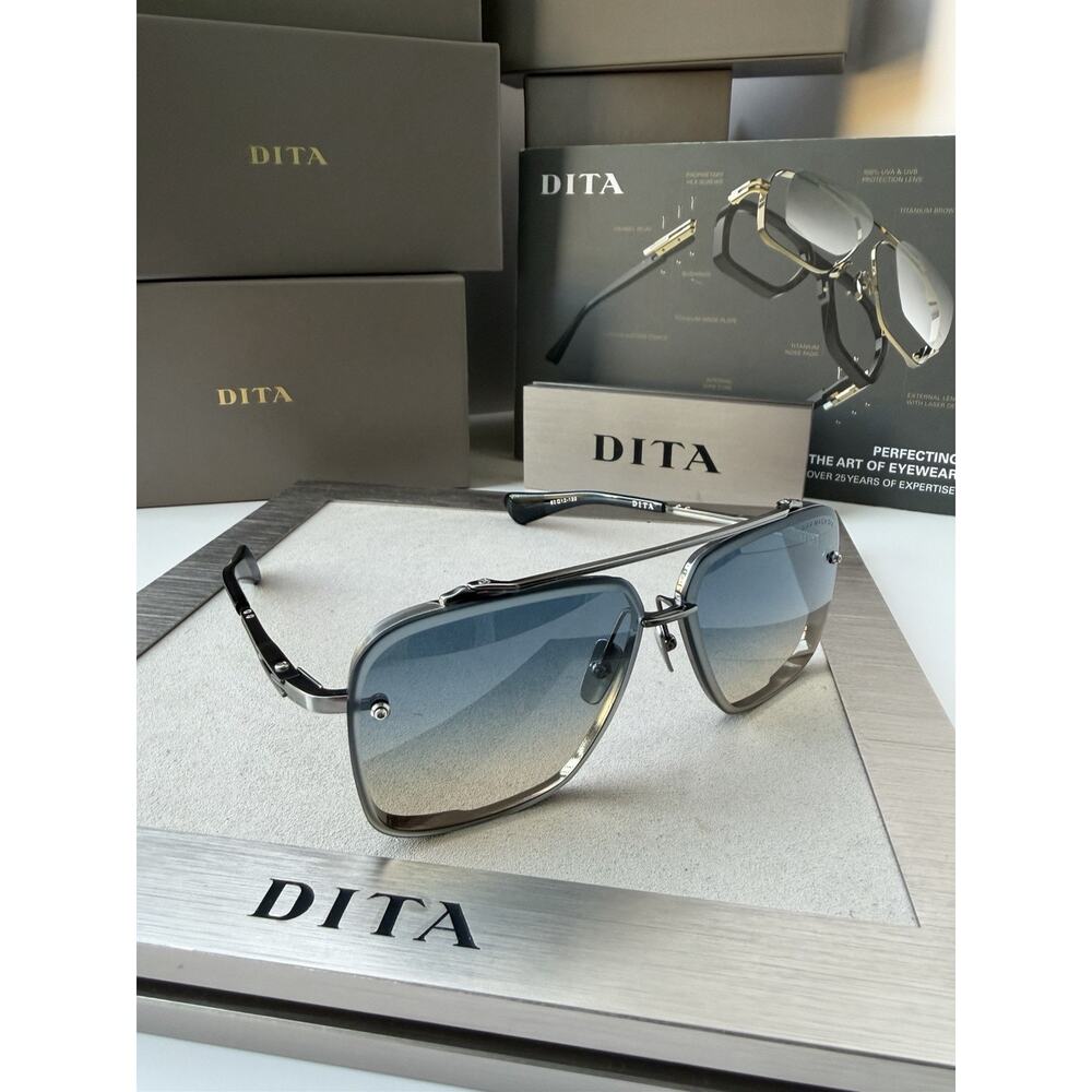DITA MACH SIX 121-08 Antique Silver Titanium Blue Gradient Sunglasses AUTHENTIC - Picture 6 of 16